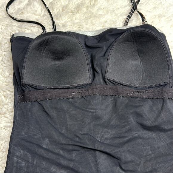 Gottex Brown Black Silver Leaf Pattern One Piece Swimsuit Flattering Cut PP20 - Picture 11 of 11